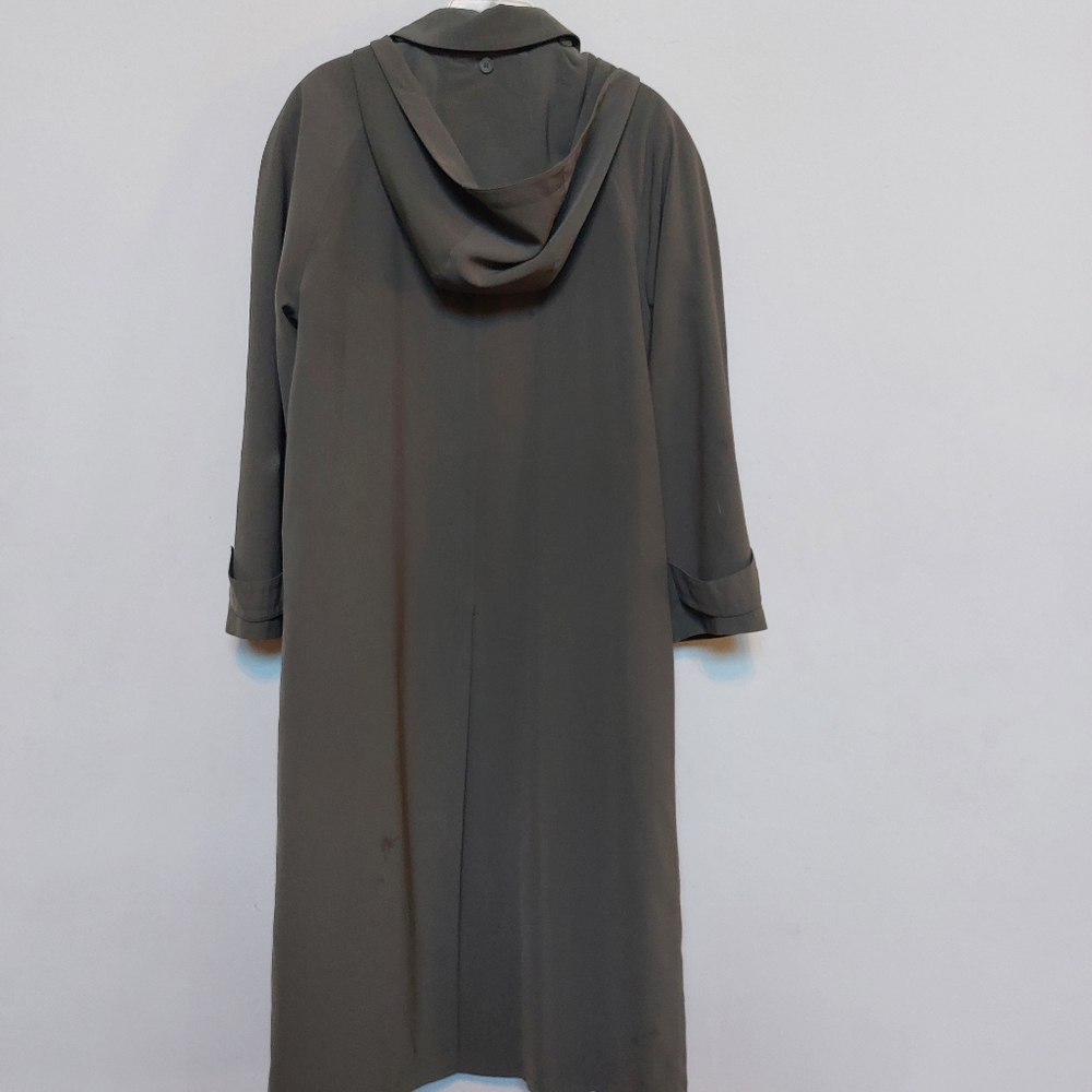 Anne Kline Olive Green Trench Coat Size 8 - Picture 16 of 16